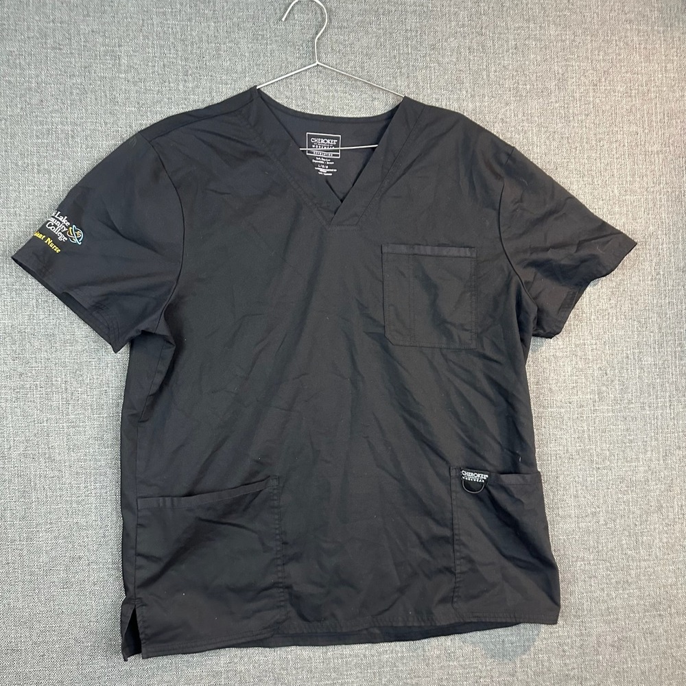 Cherokee Workwear Revolution Salt Lake Student Nurse Scrub Top Black‎ L